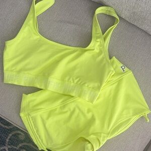 PINK Victoria's Secret Neon Yellow Activewear Set